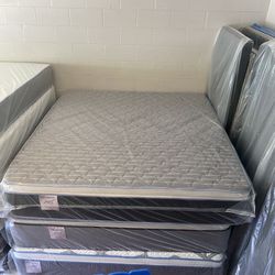 King Size Mattress 14 Inches Thick Pillow Top Also Available in Twin, Full, Queen. Same Day Delivery 🚚 New From Factory With its Plastic