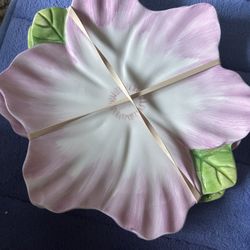 Glass Flower Plate Decor