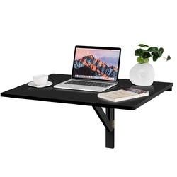 Wall-Mounted Drop-Leaf Table Folding Table Desk Space Saver Black