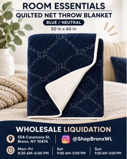 Room Essentials Quilted Net Throw Blanket
