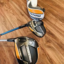LH Callaway Mavrik 9.0* Driver and 3 Fairway wood