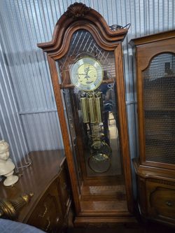 Ridgeway floor clock (Model 9769), 1999, with a moon phase calendar.