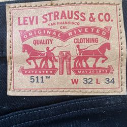Levi’s 511 Black 32 X 34 Slim