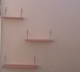 Pink Wooden Wall Shelves