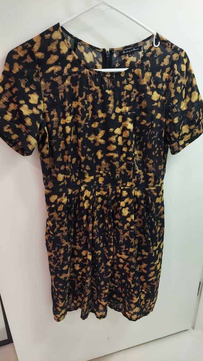 Women's Black And Tan Spotted Dress