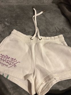 Don Ed Hardy White Drawstring Shorts