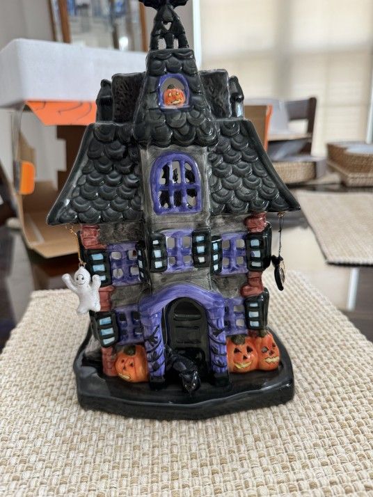 Halloween Haunted House Candle Holder