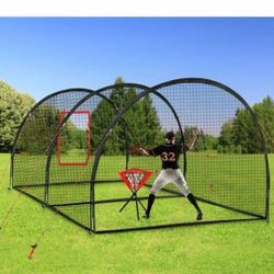 BRAND NEW..Portable Softball Baseball Batting Cage, 22x12x8 Ft Heavy Duty for Backyard Park