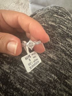 Moissanite Solitaire Ring 1.2ct Size 8