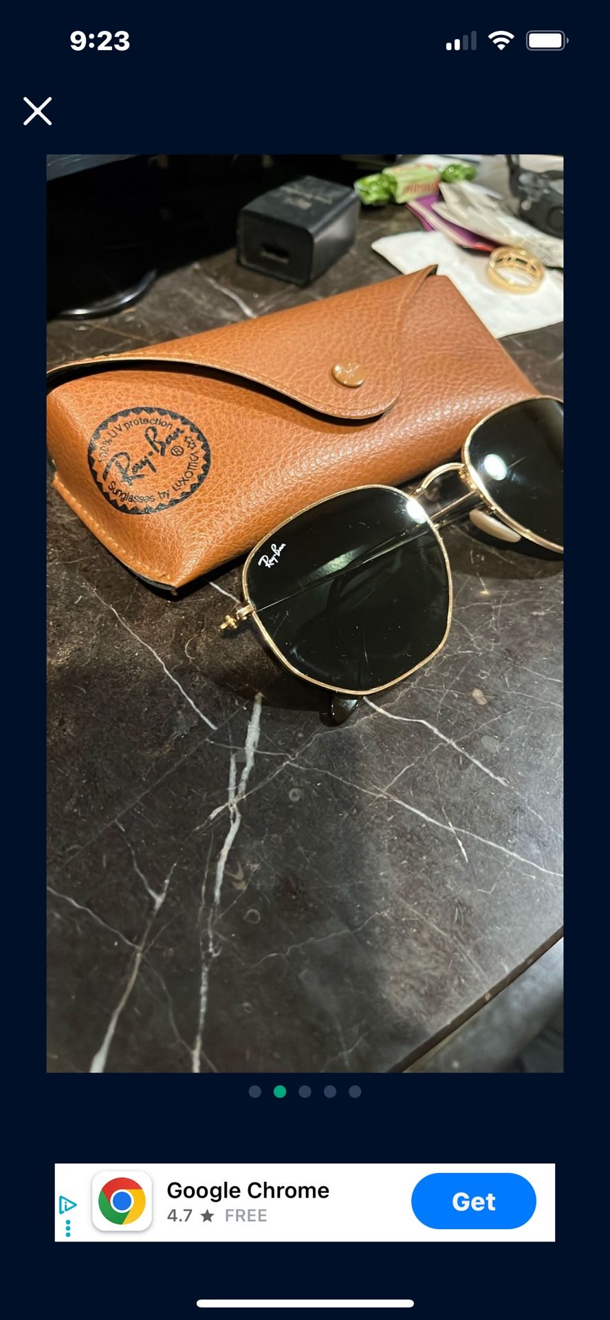 Great condition Ray-ban Original RB-3548-N Hexagonal Flat Lenses polished arista gold size 54-21