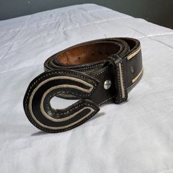 Vintage Western Horseshoe Buckle Belt