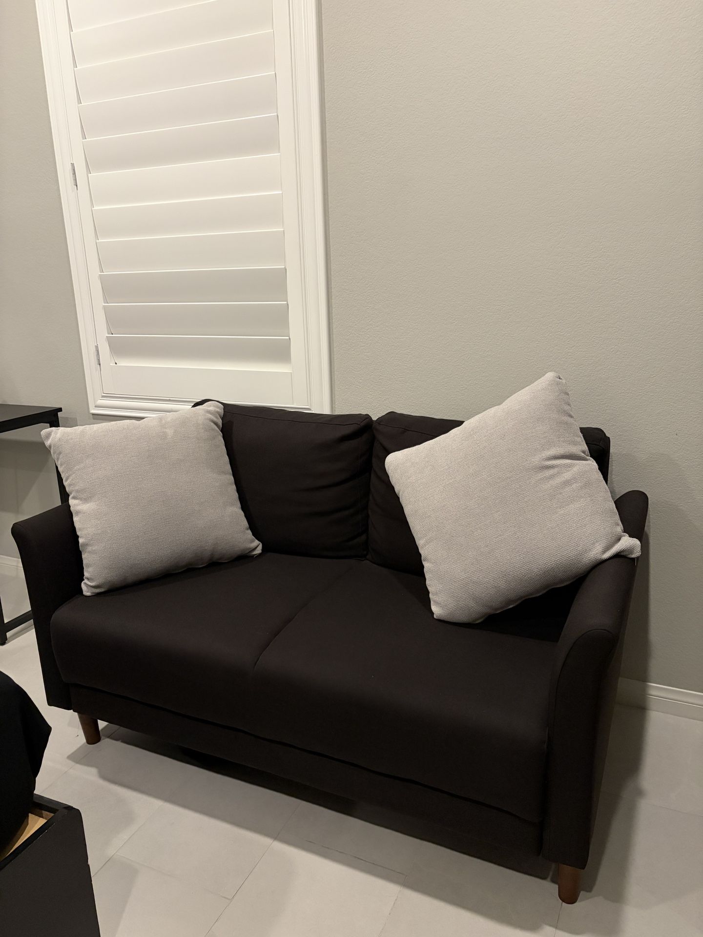 Black Loveseat Couch Bedroom