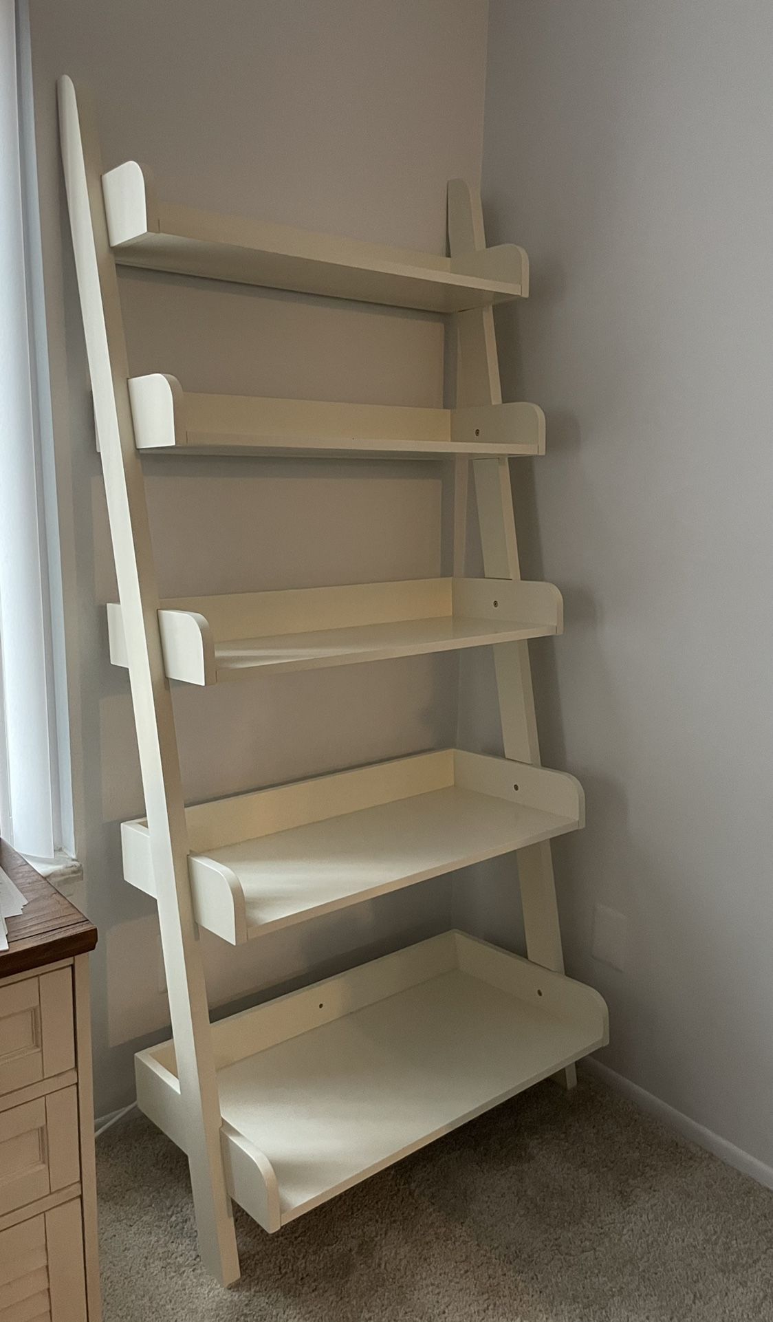 Pottery Barn Studio Wood Ladder Shelf - White