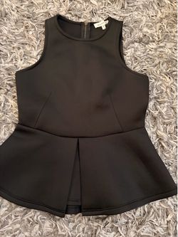 Black Sleeveless Peplum Top