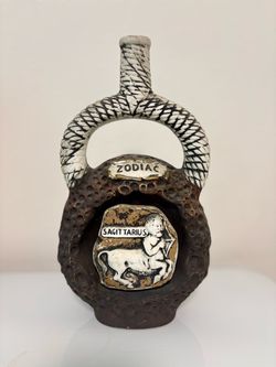 Vintage Zodiac Sagittarius Ceramic Pottery Vessel