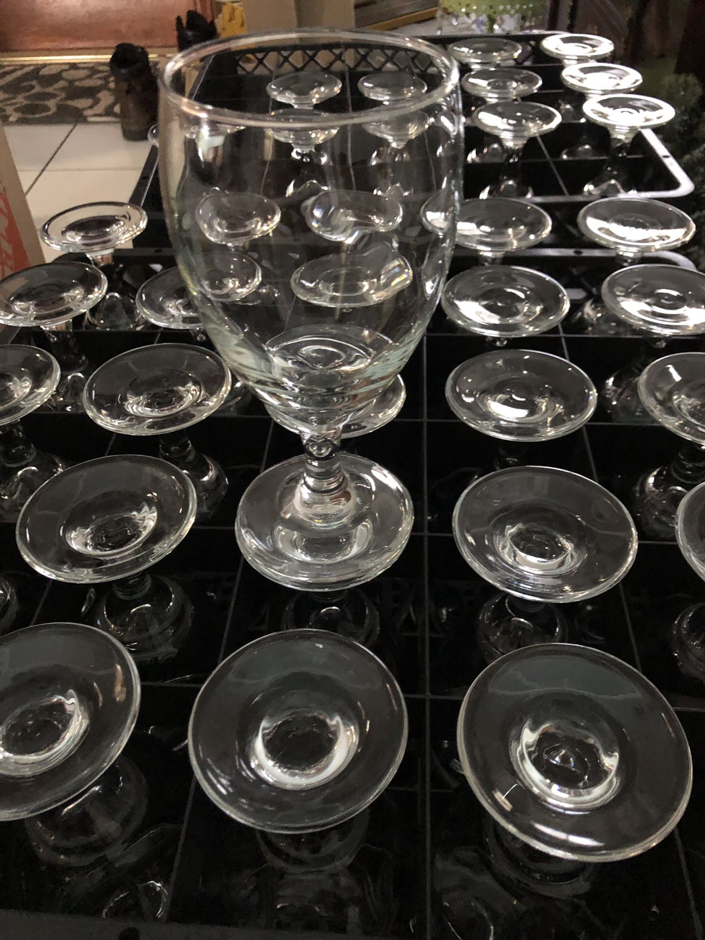 Water goblets and champagne flutes
