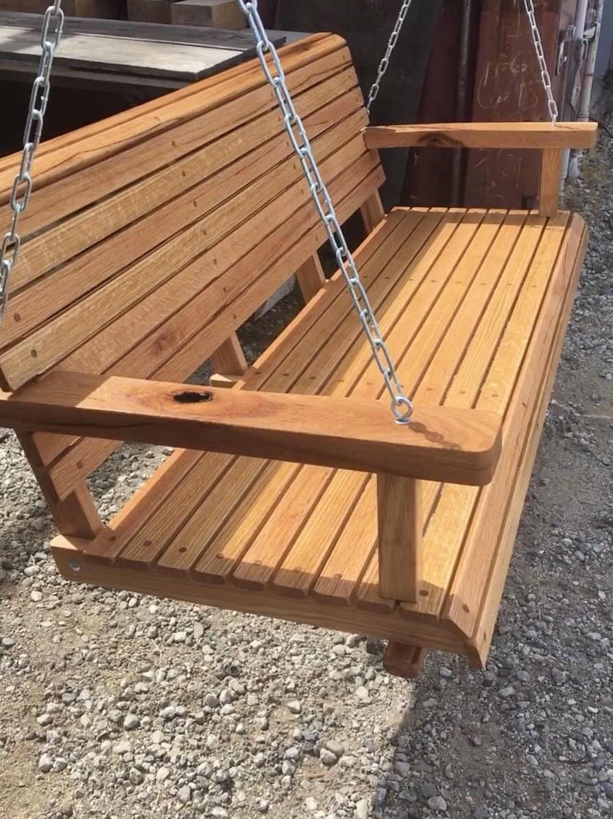 RED OAK PORCH SWINGS 5 Ft  Wide  Riff /Quartersawn , Oil Finish , With Chain. $450