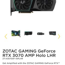 zotac gaming geforce rtx 3070 amp holo lhr 8gb gddr6