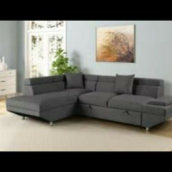 Miami Gray Sleeper Sectional Sofa

