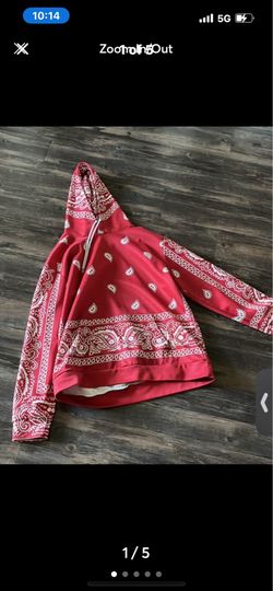 Men’s Medium Red Paisley Hoodie