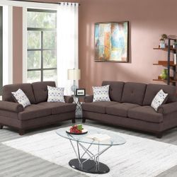 Brand New Brown Sofa & Loveseat