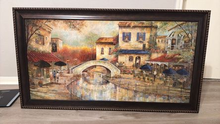 Framed oil painting