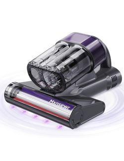 Mattress Vacuum Cleaner, Ultrasonic Bed Vacuum Cleaner with 18Kpa Strong Suction, 150°F Heat & 253.7nm UV-C Light, Intelligent Dual Cup, One-Click Dus