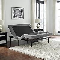 Classic Brands Adjustable Comfort Upholstered Adjustable Bed Base with Massage, Wireless Remote
