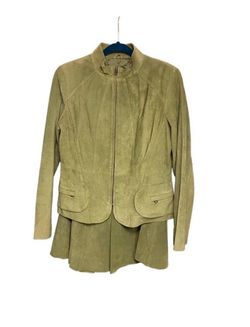 Alfani Green Suede Jacket and Skirt Size M 6