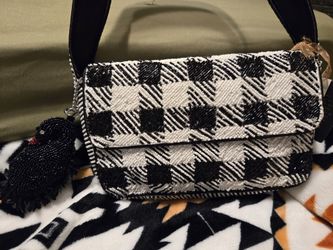 Plaid Beaded Purse
