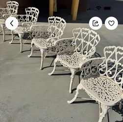5 Iron Garden Chairs