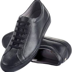 TCG Kennedy Men’s Black Leather Low Top Lace Up Lifestyle Sneakers 