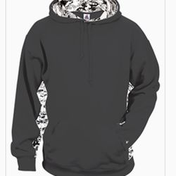 Digital Camo Colorblock Performance Fleece Hooded Sweatshirt New 2XL Black