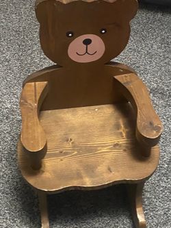 Homemade wooden bear chair $30 OBO
