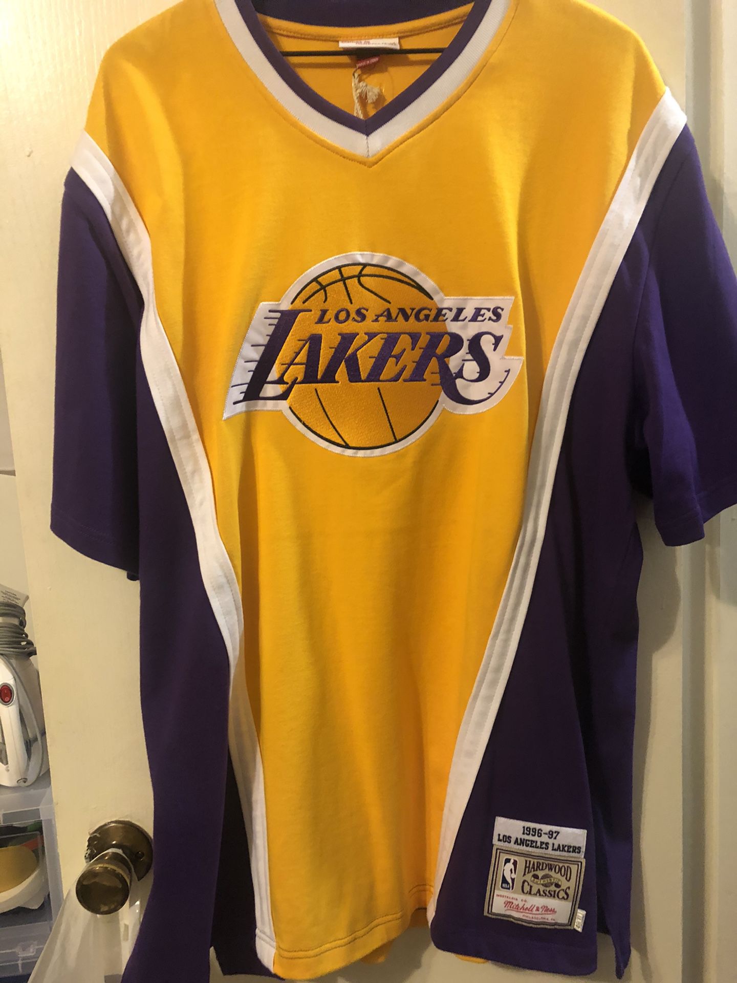 2018 A Bathing Ape Mitchell Ness Lakers Warm Up Jacket Size XXL