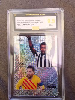 Lionel Messi and Pele silver mojo NUMBERED CARD
