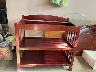 Free, beautiful, cherry wood changing table Free, beautiful, cherry wood changing table