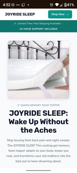 New in box. Joyride gel infused memory foam mattress topper queen size.