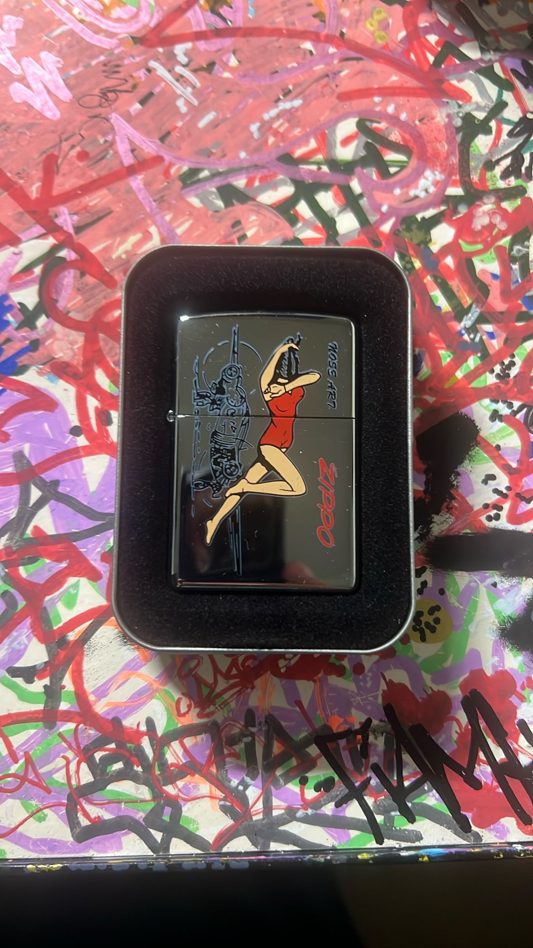 2002 Zippo Nose Art Aircraft Lighter New and Unfired RARE