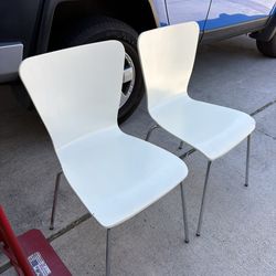 2 White IKEA Chairs