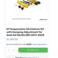 St suspension coilovers Audi a4/s4/a5/s5