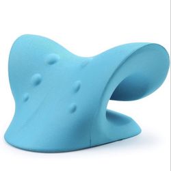 Neck and Shoulder Relaxer,Chiropractic Pillow Neck Stretcher(Blue)