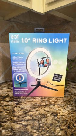 iJoy studio 10" Ring Light; 3 Light Modes; Ajustable Brightness; 4.5” Tripod;NIB