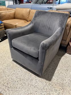Blue/Silver Velvet Chair