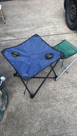 Folding chair and table for camping