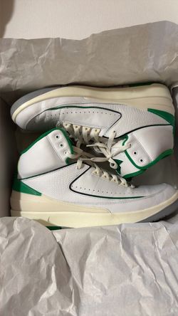 Size 13 Air Jordan 2 White Green Sneakers
