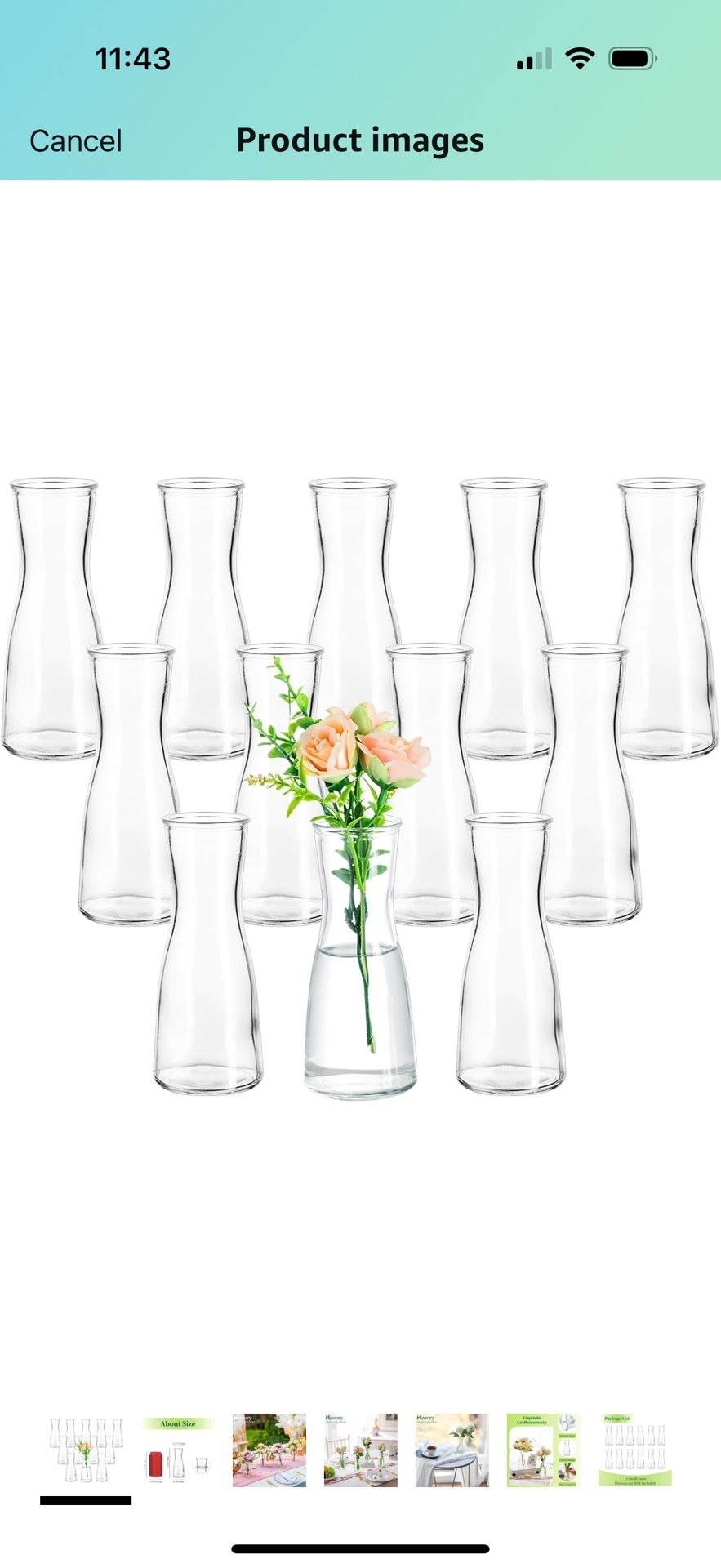 Glass Bud Vases for Centerpieces - Clear Small Flower Vase Set of 12, Modern Minimalist Cute Mini Decorative Bulk Vases for Wedding Bridal Showe