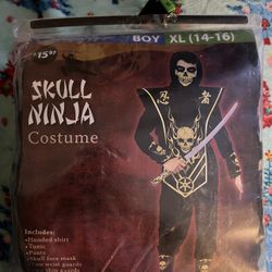 Boys XL (14-16) Skull Ninja Costume 