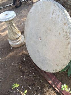Concrete table and pedestal