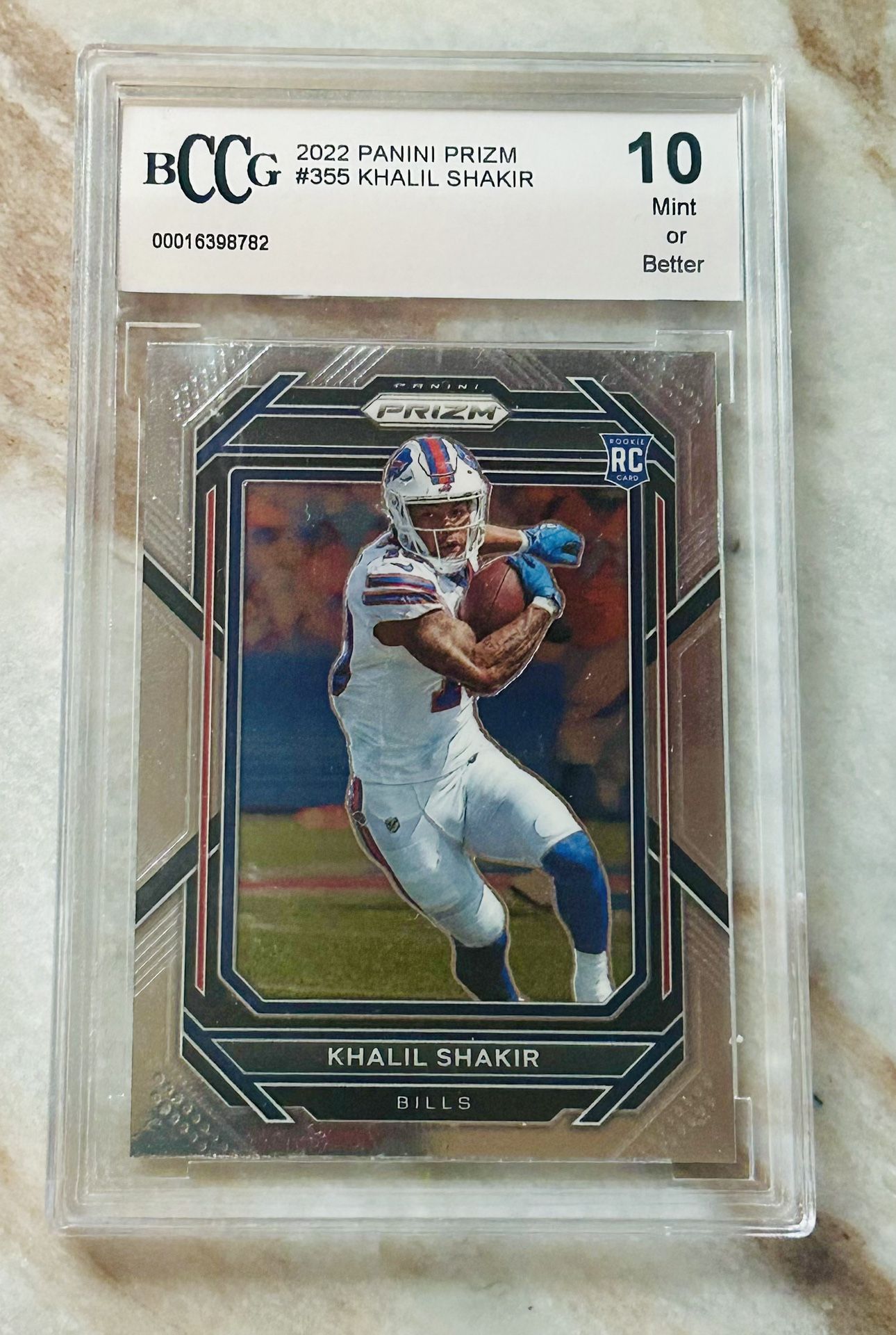 NFL 2022 Panini Prizm Buffalo Bills Khalil Shakir Rookie Card RC Graded 10 Mint 